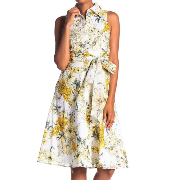 Chetta B Dresses & Skirts - Chetta B Womens Floral Sleeveless Shirt Dress NWT